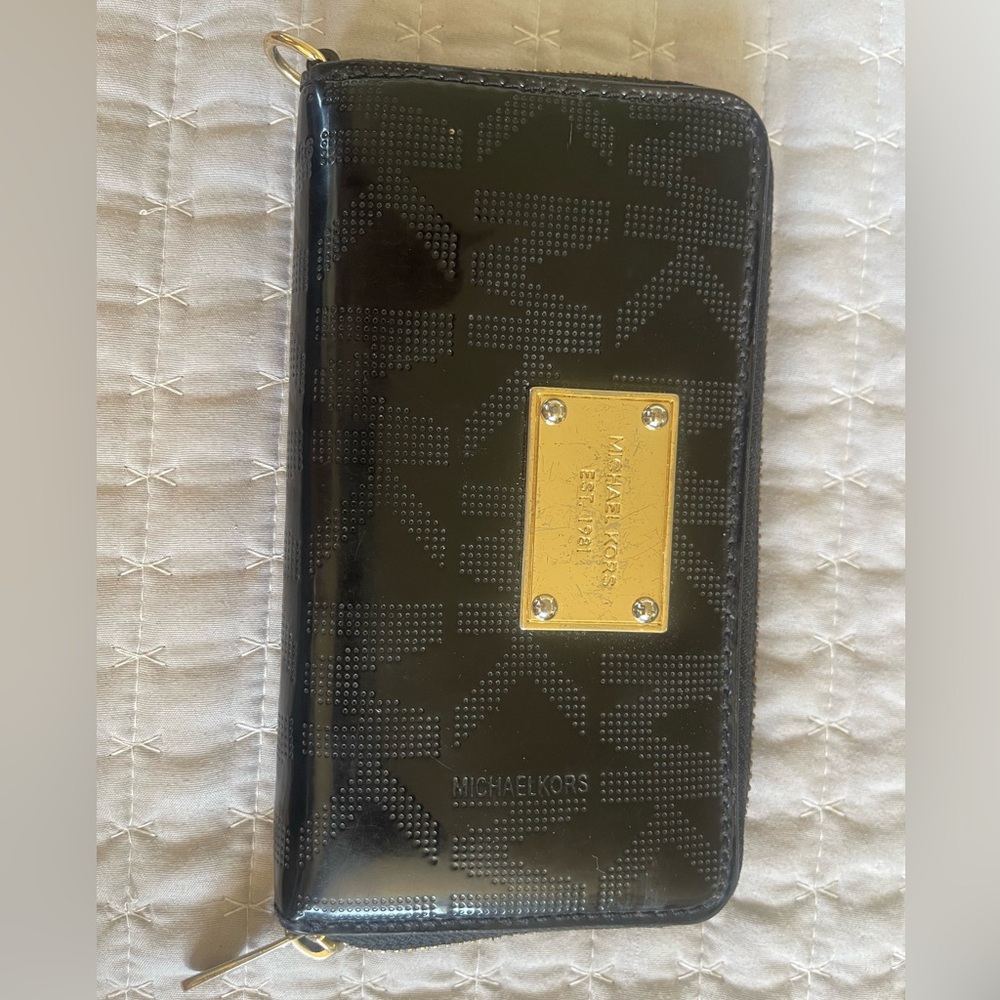 Michael Kors Black and Gold Phone Case